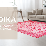 Ultra Soft Area Rug, Non Slip, Stain Resistant, Washable Area Rugs for Living Room, Bedroom, Cohesive Soft-Cornered Design(Pink)