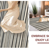 Ultra Soft Area Rug, Non Slip, Stain Resistant, Washable Area Rugs for Living Room, Bedroom, Trendy Dual-Tone Patterned Charm(Beige)