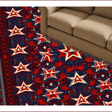 Ultra Soft Area Rug, Non Slip, Stain Resistant, Washable Area Rugs for Living Room, Bedroom, Red Blue Pentagram Kitchen Absorbent Mat(Red)