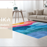 Ultra Soft Area Rug, Non Slip, Stain Resistant, Washable Area Rugs for Living Room, Bedroom, Handmade Abstract Pink Blue Living Room Rug(Blue)