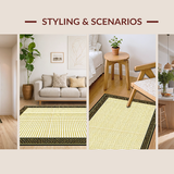Ultra Soft Area Rug, Non Slip, Stain Resistant, Washable Area Rugs for Living Room, Bedroom, Chic Modern Diamond Pattern Elegance(Gold)