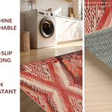 Ultra Soft Area Rug, Non Slip, Stain Resistant, Washable Area Rugs for Living Room, Bedroom, Stylish Textured Natural Palette(Red)