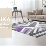 Ultra Soft Area Rug, Non Slip, Stain Resistant, Washable Area Rugs for Living Room, Bedroom, Charming Geometric Pastel Elegance(Gray)