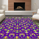 Ultra Soft Area Rug, Non Slip, Stain Resistant, Washable Area Rugs for Living Room, Bedroom, Whimsical Colorful Abstract Elements(Purple)