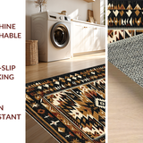 Ultra Soft Area Rug, Non Slip, Stain Resistant, Washable Area Rugs for Living Room, Bedroom, Dynamic High-Contrast Lattice Art(Black)