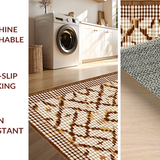 Ultra Soft Area Rug, Non Slip, Stain Resistant, Washable Area Rugs for Living Room, Bedroom, Artful Symmetrical Pattern Play(Beige)