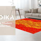 Ultra Soft Area Rug, Non Slip, Stain Resistant, Washable Area Rugs for Living Room, Bedroom, Contemporary 3D Flame Art Vibe(Red)