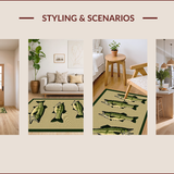 Ultra Soft Area Rug, Non Slip, Stain Resistant, Washable Area Rugs for Living Room, Bedroom, Earthy Bass Motif with Water Splash(Beige)