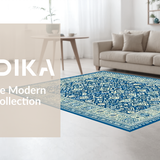 Ultra Soft Area Rug, Non Slip, Stain Resistant, Washable Area Rugs for Living Room, Bedroom, Sophisticated Minimalist Diamond Layout(Blue)