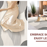 Ultra Soft Area Rug, Non Slip, Stain Resistant, Washable Area Rugs for Living Room, Bedroom, Serene Monochrome Wave Patterns(Gray)