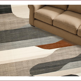 Ultra Soft Area Rug, Non Slip, Stain Resistant, Washable Area Rugs for Living Room, Bedroom, Contemporary Soft Neutral Geometry(Gray)