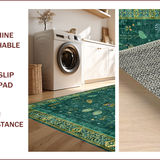 Ultra Soft Area Rug, Non Slip, Stain Resistant, Washable Area Rugs for Living Room, Bedroom, Artful Insect Flora Motif(Green)
