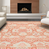 Ultra Soft Area Rug, Non Slip, Stain Resistant, Washable Area Rugs for Living Room, Bedroom, Rustic Warm Toned Pattern(Pink)