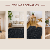 Ultra Soft Area Rug, Non Slip, Stain Resistant, Washable Area Rugs for Living Room, Bedroom, Moth Mushroom Fall(Black)