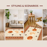 Ultra Soft Area Rug, Non Slip, Stain Resistant, Washable Area Rugs for Living Room, Bedroom, Lively Tropical Trellis Artistry(Orange)