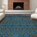 Vintage Earthy Tiled Motif(Blue)