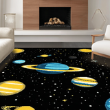 Ultra Soft Area Rug, Non Slip, Stain Resistant, Washable Area Rugs for Living Room, Bedroom, Nebula Bright Cosmic Imagery(Yellow)