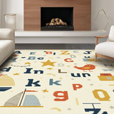 Charming Round Alphabet Play Design(Beige)