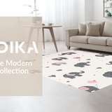 Ultra Soft Area Rug, Non Slip, Stain Resistant, Washable Area Rugs for Living Room, Bedroom, Stylish Abstract Animal Design(White)