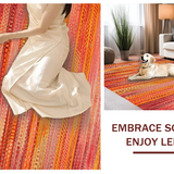 Ultra Soft Area Rug, Non Slip, Stain Resistant, Washable Area Rugs for Living Room, Bedroom, Eclectic Multicolor Ethnic Tapestry(Red)