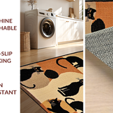 Ultra Soft Area Rug, Non Slip, Stain Resistant, Washable Area Rugs for Living Room, Bedroom, Charming Quirky Cat Entrance(Beige)
