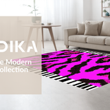 Ultra Soft Area Rug, Non Slip, Stain Resistant, Washable Area Rugs for Living Room, Bedroom, Striking Contrast Animal Patterns(Pink)