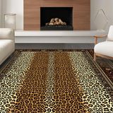 Ultra Soft Area Rug, Non Slip, Stain Resistant, Washable Area Rugs for Living Room, Bedroom, Sophisticated Leopard Skin Design(Brown)