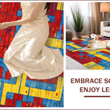 Ultra Soft Area Rug, Non Slip, Stain Resistant, Washable Area Rugs for Living Room, Bedroom, Colorful Interactive Landscape Play Area(Red)