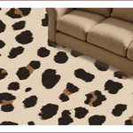 Ultra Soft Area Rug, Non Slip, Stain Resistant, Washable Area Rugs for Living Room, Bedroom, Modern Beige Leopard Print Plush Rug(Beige) - ODIKA