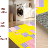Ultra Soft Area Rug, Non Slip, Stain Resistant, Washable Area Rugs for Living Room, Bedroom, Lively Multicolor Happy Faces(Yellow)