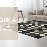 Ultra Soft Area Rug, Non Slip, Stain Resistant, Washable Area Rugs for Living Room, Bedroom, Contemporary Monochrome Diamond Style(Beige)