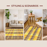 Ultra Soft Area Rug, Non Slip, Stain Resistant, Washable Area Rugs for Living Room, Bedroom, Cute Farmhouse Inspired Design(Gold)