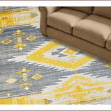Chic Yellow and Grey Geometric Fusion(Gray)