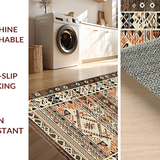 Ultra Soft Area Rug, Non Slip, Stain Resistant, Washable Area Rugs for Living Room, Bedroom, Vibrant Retro Ogee Style(Beige)