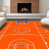 Ultra Soft Area Rug, Non Slip, Stain Resistant, Washable Area Rugs for Living Room, Bedroom, Vibrant Sports Field Theme(Orange)