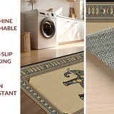 Ultra Soft Area Rug, Non Slip, Stain Resistant, Washable Area Rugs for Living Room, Bedroom, Stylish Ethnic Animal Print Aesthetic(Beige)