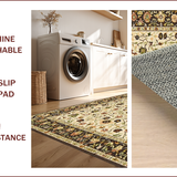 Ultra Soft Area Rug, Non Slip, Stain Resistant, Washable Area Rugs for Living Room, Bedroom, Chic Warm Tones Floral Arrangement(Beige)