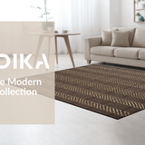 Ultra Soft Area Rug, Non Slip, Stain Resistant, Washable Area Rugs for Living Room, Bedroom, Trendy Abstract Diamond Layout(Brown)
