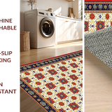 Ultra Soft Area Rug, Non Slip, Stain Resistant, Washable Area Rugs for Living Room, Bedroom, Vibrant Transitional Floral Motif(Red)