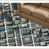 Ultra Soft Area Rug, Non Slip, Stain Resistant, Washable Area Rugs for Living Room, Bedroom, Interactive Road Design Carpet for Kids Learning Area(Blue)