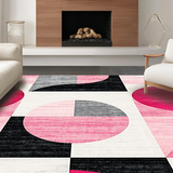 Trendy Wavy Modern Motif Fusion(Pink)