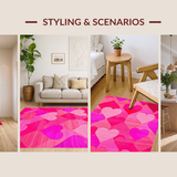 Ultra Soft Area Rug, Non Slip, Stain Resistant, Washable Area Rugs for Living Room, Bedroom, Romantic Cozy Faux Fur Style(Pink)