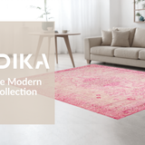 Ultra Soft Area Rug, Non Slip, Stain Resistant, Washable Area Rugs for Living Room, Bedroom, Playful Coquette Ribbon Rug with Bow Shape and Heart Embellishments(Pink)