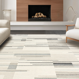 Ultra Soft Area Rug, Non Slip, Stain Resistant, Washable Area Rugs for Living Room, Bedroom, Trendy Cream Rustic Geometric Flair(Beige)