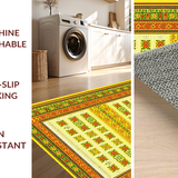 Ultra Soft Area Rug, Non Slip, Stain Resistant, Washable Area Rugs for Living Room, Bedroom, Vivid Sunburst Geometric Arrangement(Yellow)