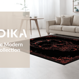 Ultra Soft Area Rug, Non Slip, Stain Resistant, Washable Area Rugs for Living Room, Bedroom, Mysterious Grunge Skull Pattern(Black)