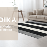 Ultra Soft Area Rug, Non Slip, Stain Resistant, Washable Area Rugs for Living Room, Bedroom, Modern Textured Black and White Style(Black)