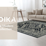 Ultra Soft Area Rug, Non Slip, Stain Resistant, Washable Area Rugs for Living Room, Bedroom, Chic Distressed Floral Composition(Black)