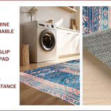 Ultra Soft Area Rug, Non Slip, Stain Resistant, Washable Area Rugs for Living Room, Bedroom, Trendy Pastel Girls Room Machine Washable Carpet(Blue)