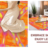 Ultra Soft Area Rug, Non Slip, Stain Resistant, Washable Area Rugs for Living Room, Bedroom, Lively Sunset Color Palette Arrangement(Orange)
